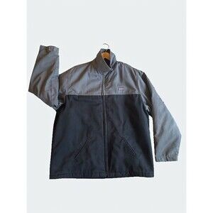 Dickies Work Jacket Mens XL Gray Workwear Mechanic Full Zip Canvas Utility 90s